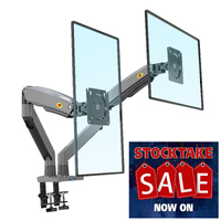 NEW G75 Model Dual Screen Desktop Monitor Mount 3-12kg per arm 22"-32" - Gunmetal Grey